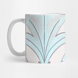 Regency style modern floral damask medallion pattern in turquoise and sage Mug